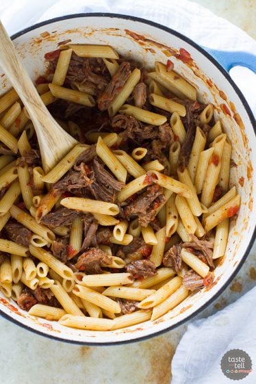 Slow Simmered Short Rib Sauce with Pasta - Taste and Tell