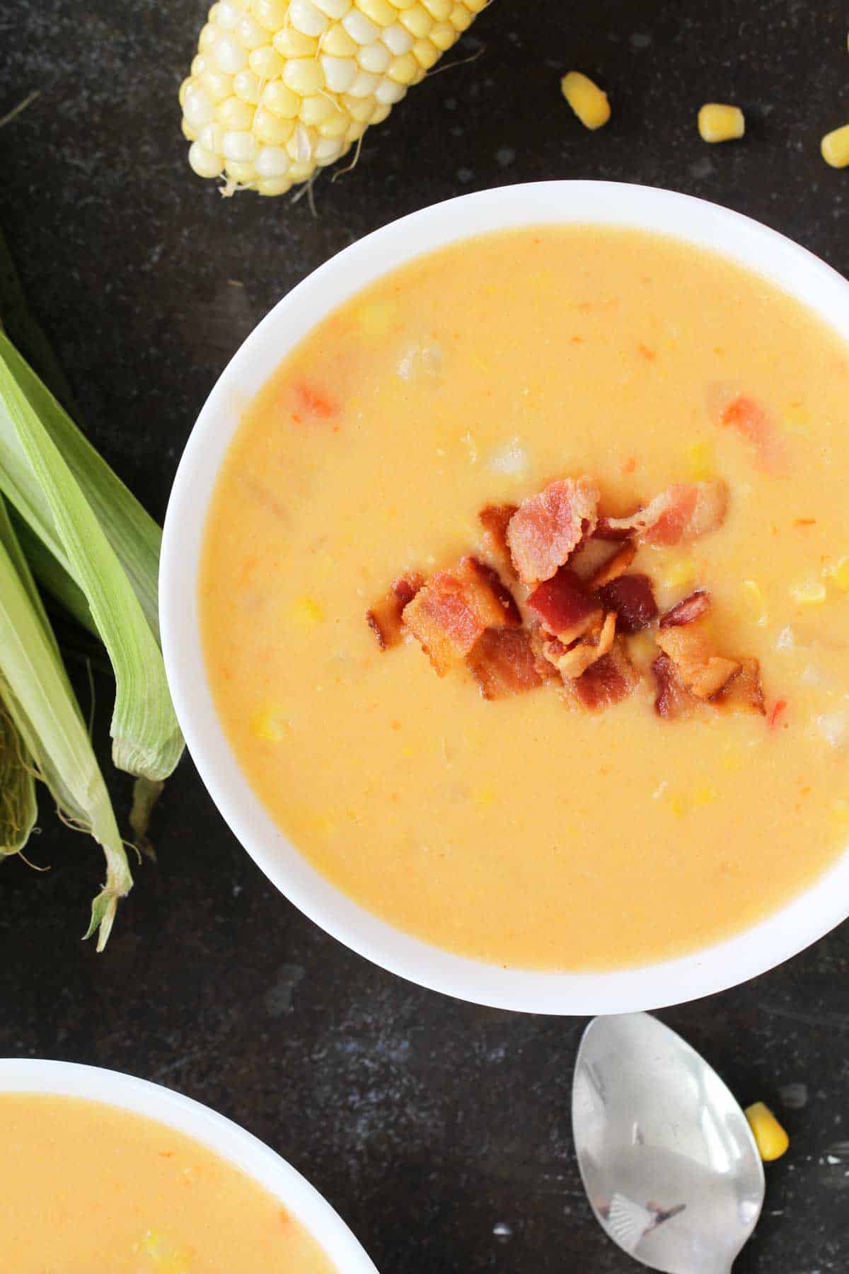 Corn Chowder with Bacon - make with fresh or frozen corn.