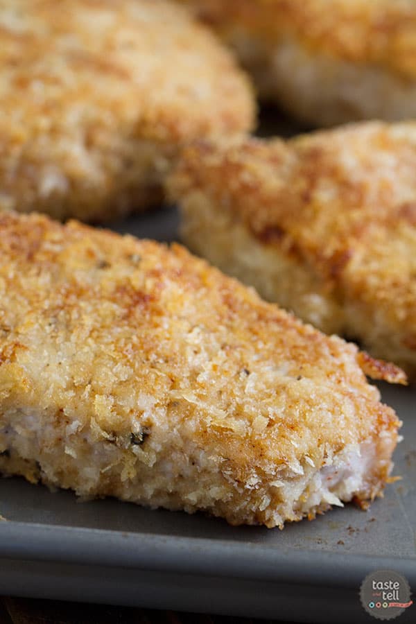 Panko Pork Chops with Creamy Herb Dressing - Taste and Tell