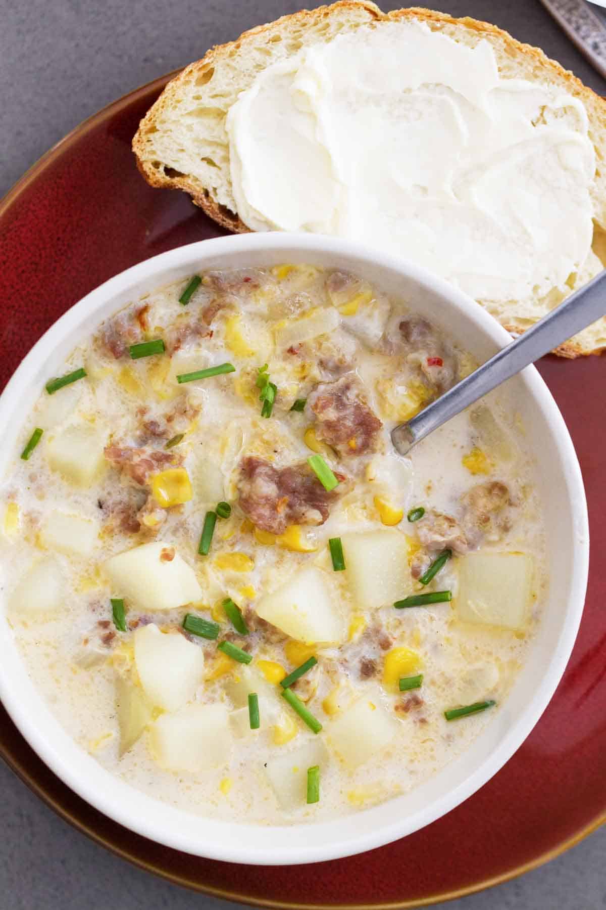 Corn And Sausage Chowder Taste And Tell 
