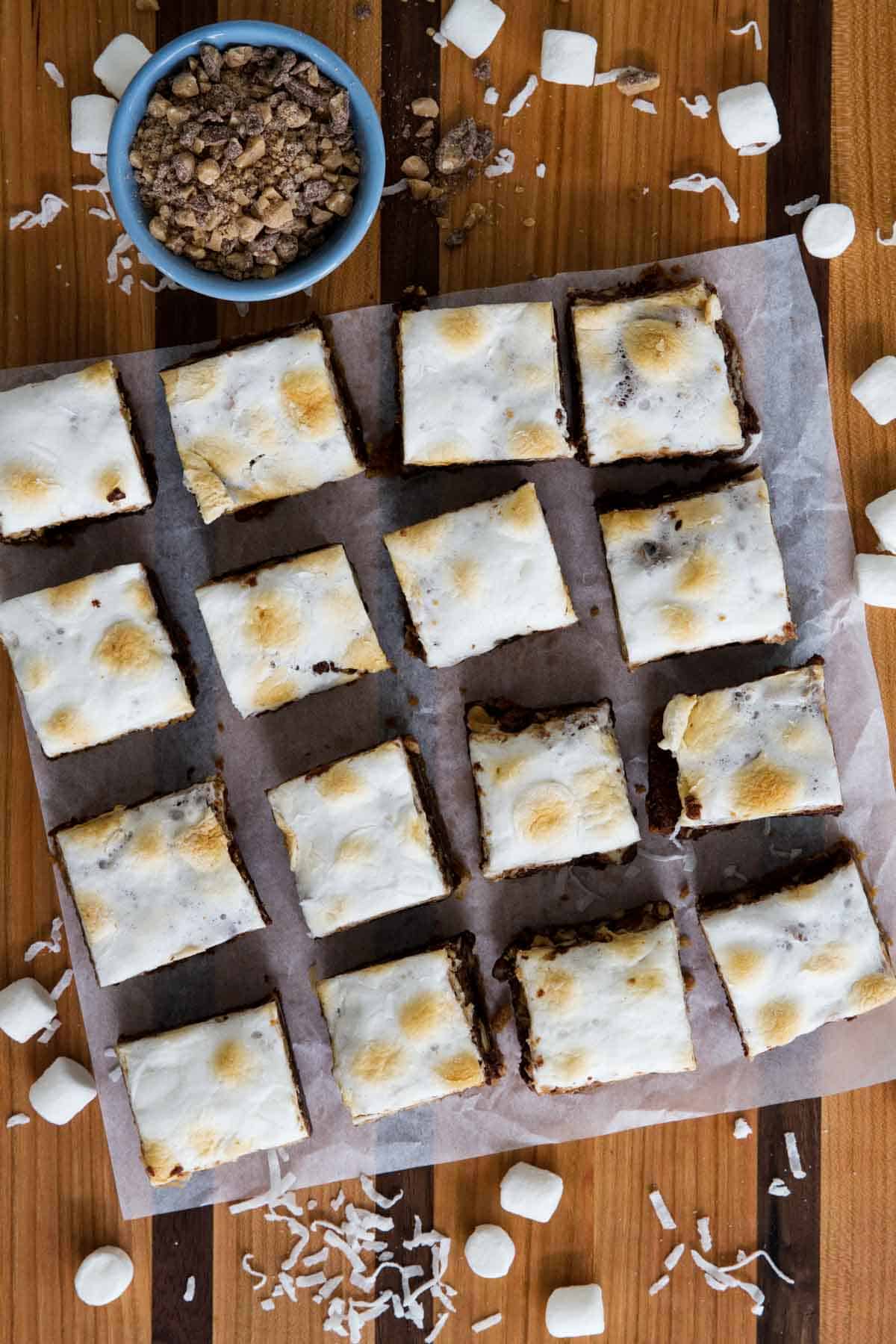 Coconut Toffee Rocky Road Brownies