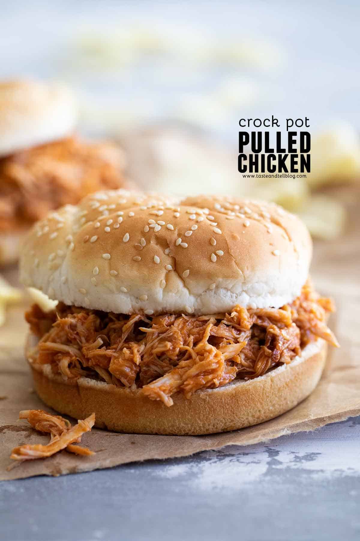 Easy Crockpot BBQ Pulled Chicken From Scratch - Taste And Tell