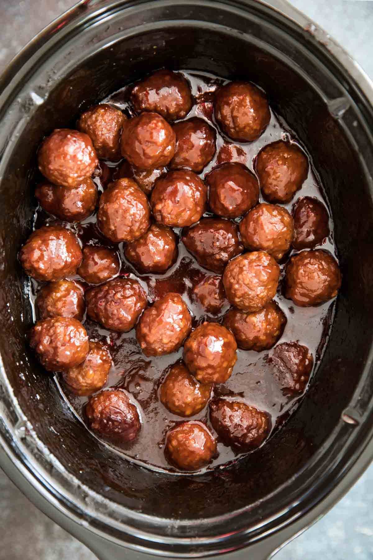 Crockpot BBQ Grape Jelly Meatballs - Taste and Tell