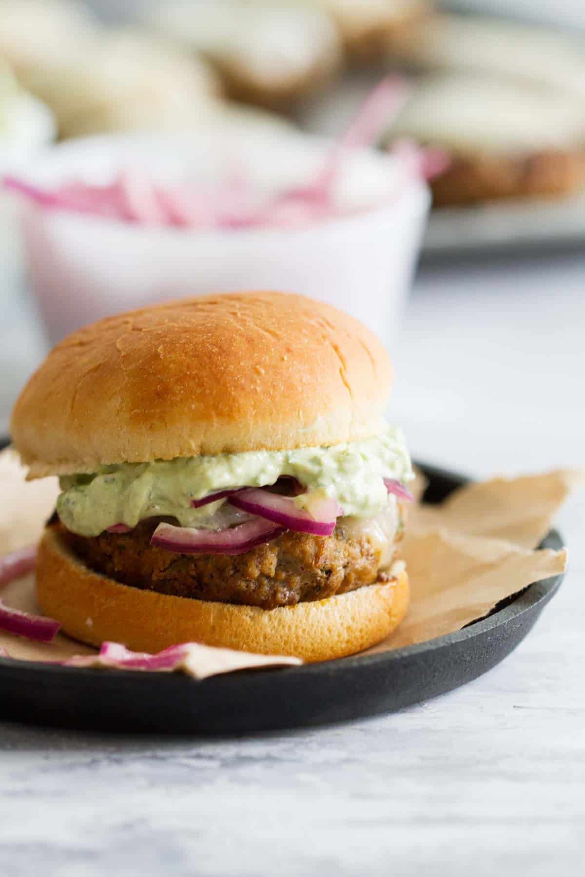 Poblano Pepper Slider on a plate.