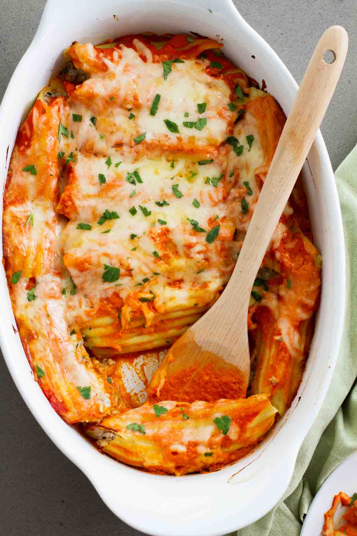 Ground Beef Stuffed Manicotti Taste and Tell