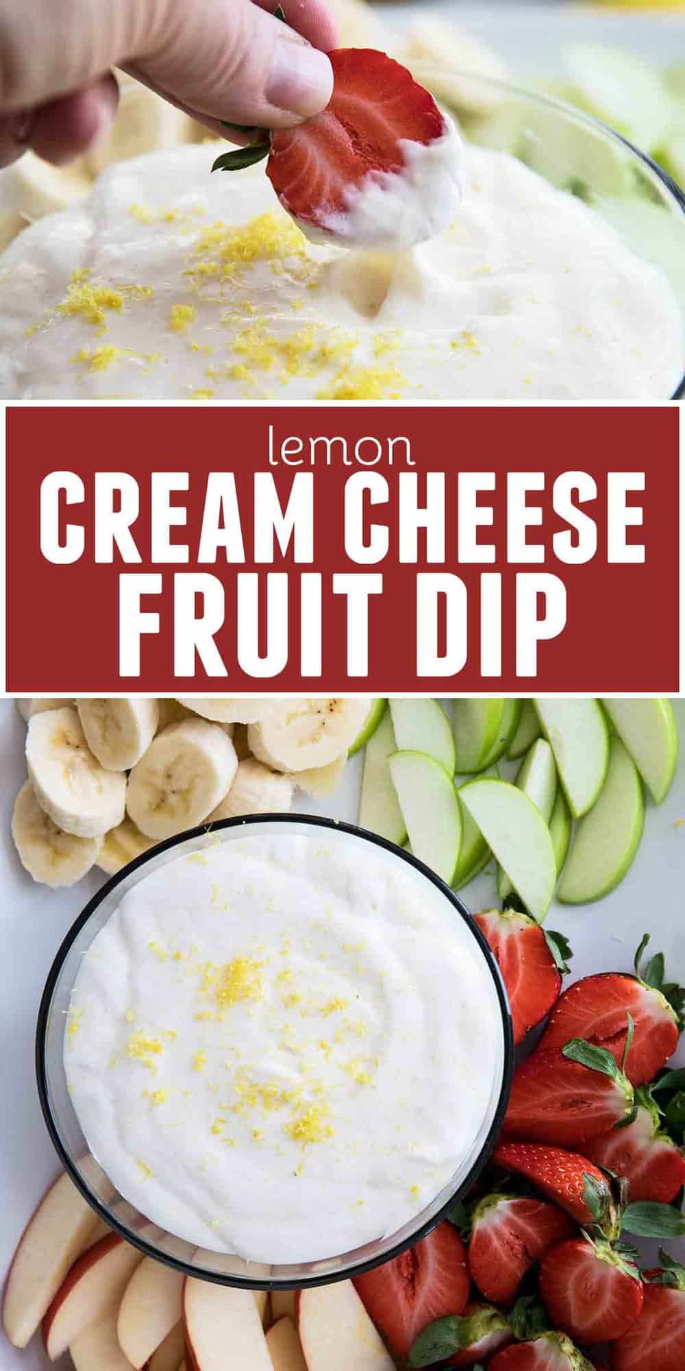 Easy Lemon Cream Cheese Fruit Dip - Taste and Tell