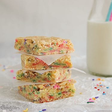 Cake Batter Blondies - a Celebration! - Taste and Tell