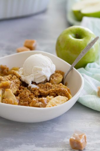 Caramel Apple Crisp Recipe - Easy Apple Crisp - Taste and Tell