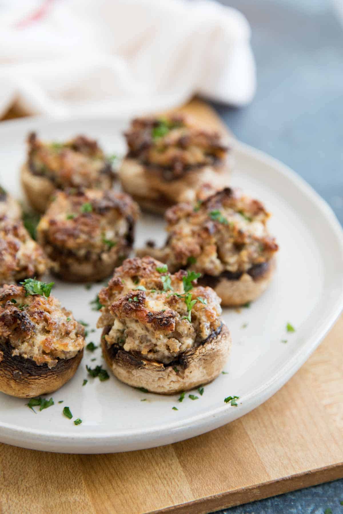 Easy Sausage Stuffed Mushrooms with Cream Cheese - Taste and Tell