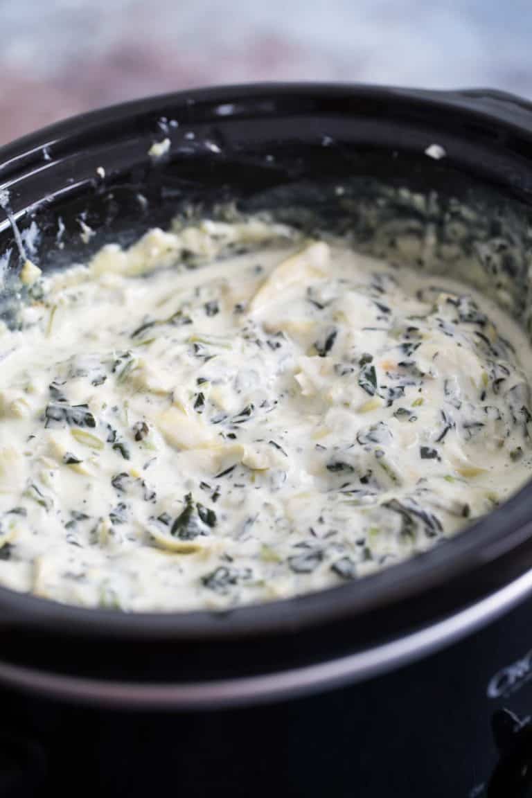 Crockpot Spinach Artichoke Dip - Best Crockpot Appetizers - Taste and Tell