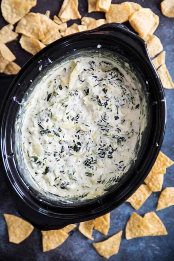 Crockpot Spinach Artichoke Dip - Best Crockpot Appetizers - Taste and Tell