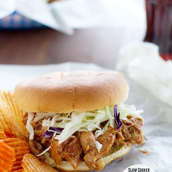 Slow Cooker Teriyaki Barbecue Chicken Sandwiches - Taste and Tell