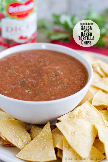 Quick and Easy Salsa with Baked Tortilla Chips - Taste and Tell
