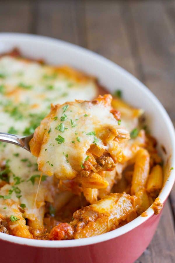 Easy Penne Pasta Bake with Ground Beef - Taste and Tell