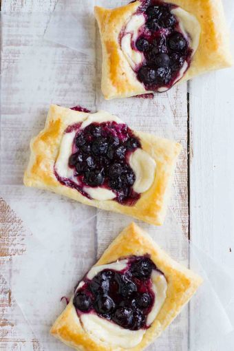 Puff Pastry Danish with Blueberries and Cream Cheese - Taste and Tell