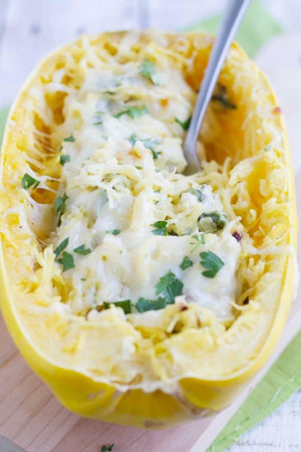 Spinach Artichoke Spaghetti Squash Recipe - Taste and Tell