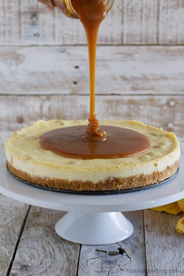 White Chocolate Cheesecake With Macadamia Nuts And Caramel Taste And Tell