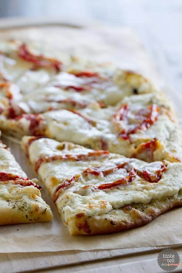 White Pizza Recipe with Roasted Tomatoes Taste and Tell