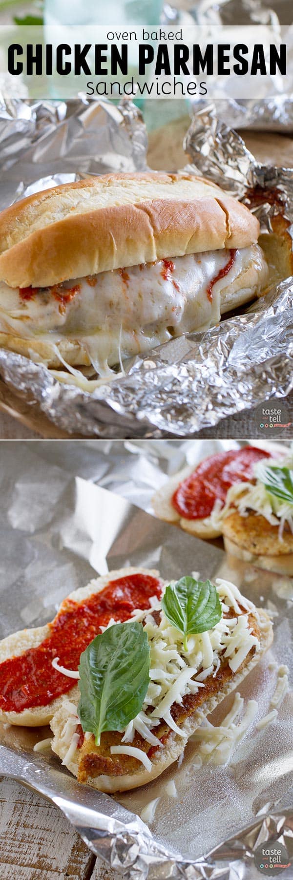 Oven Baked Chicken Parmesan Sandwiches - Taste and Tell