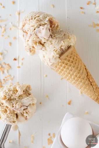 Salted Caramel Ice Cream with Fudge and Toasted Coconut - Taste and Tell