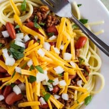 Traditional Cincinnati Chili Recipe with Spaghetti - Taste and Tell