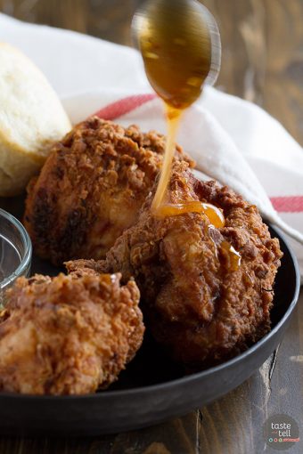 Honey Fried Chicken with Hot Honey Sauce and Biscuits | Fried Chicken ...