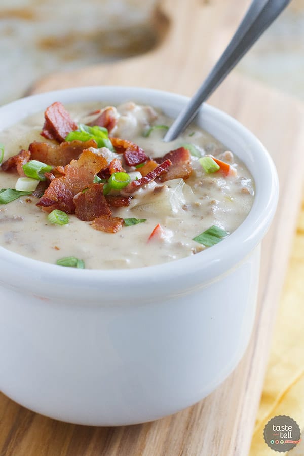 Bacon Cheeseburger Chowder  Taste and Tell