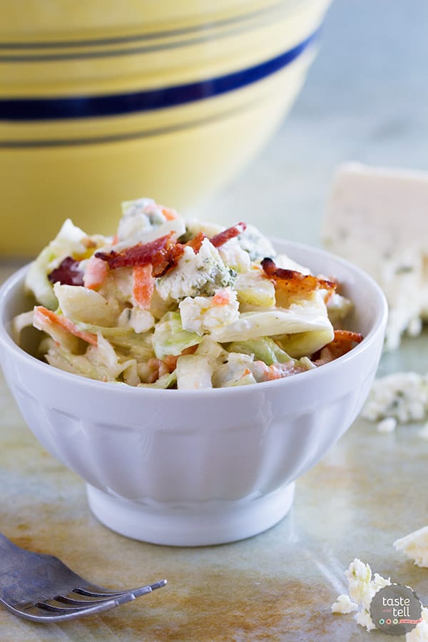 Bacon Blue Cheese Coleslaw - Taste and Tell
