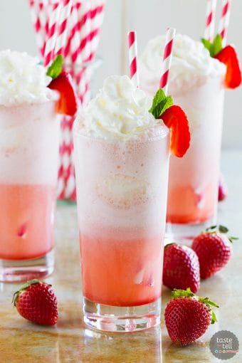 Strawberry Cream Floats - Taste and Tell