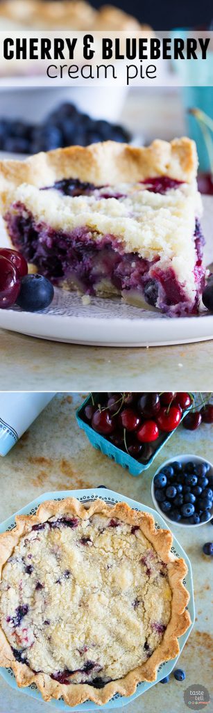 Cherry and Blueberry Cream Pie - Taste and Tell