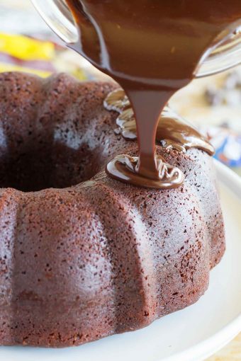 Almond Joy Candy Bar Filled Chocolate Bundt Cake - Taste and Tell