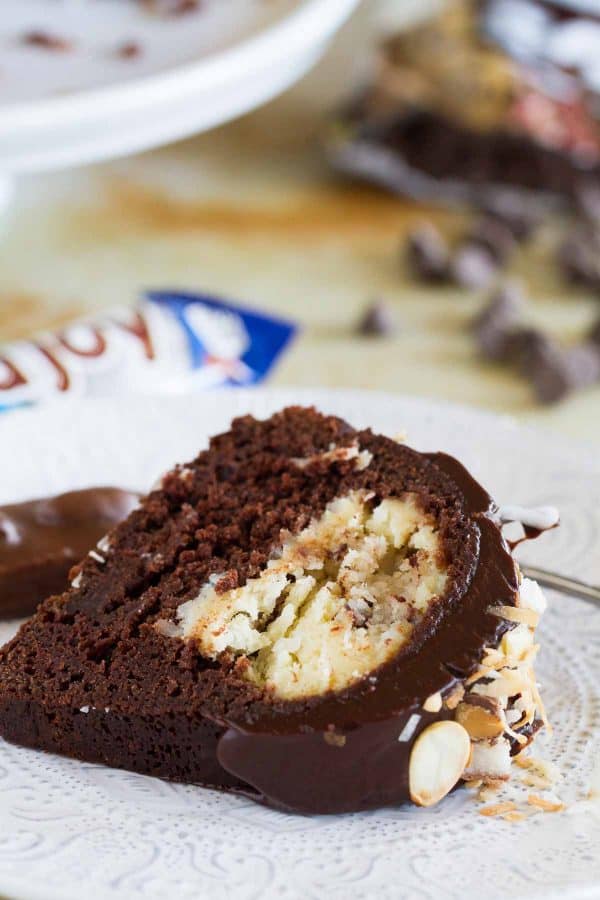 Almond Joy Candy Bar Filled Chocolate Bundt Cake Taste And Tell