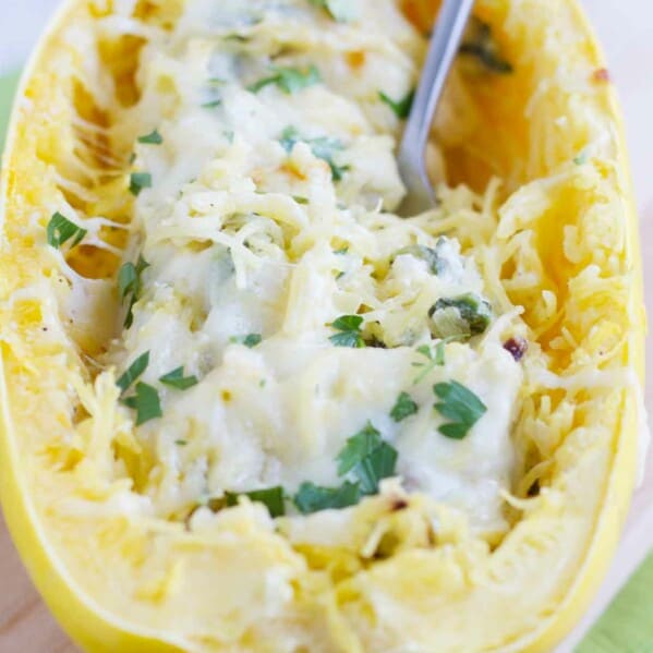 Spinach Artichoke Spaghetti Squash Recipe - Taste And Tell