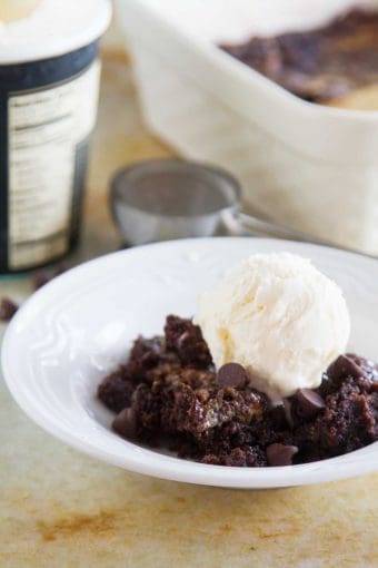 Gooey Caramel Chocolate Dump Cake - Taste And Tell