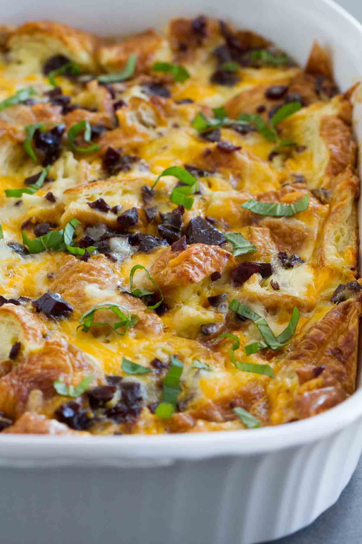 Croissant Breakfast Casserole with Jerky and Cheddar - Taste and Tell