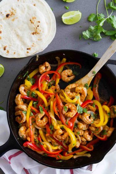 Shrimp Fajitas - 30 Minute Recipe, One Skillet - Taste and Tell