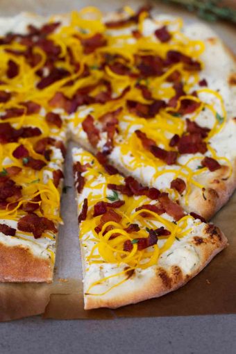 Bacon and Spiralized Butternut Squash Pizza - Taste and Tell