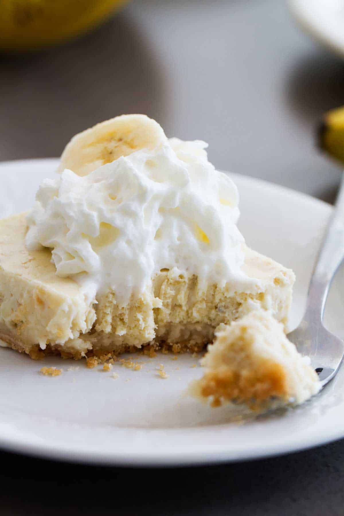 Banana Cheesecake Cookie Bar with a bite taken from it.