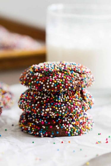 Chocolate Crinkle Sprinkle Cookies - Taste and Tell