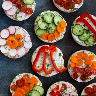 Ranch and Vegetable Topped Rice Cakes - Taste and Tell