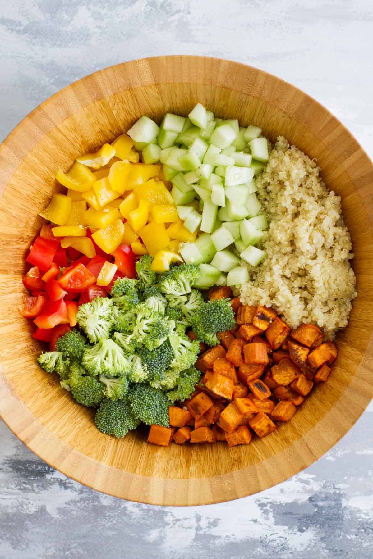 Ingredients for Quinoa and Roasted Sweet Potato Salad