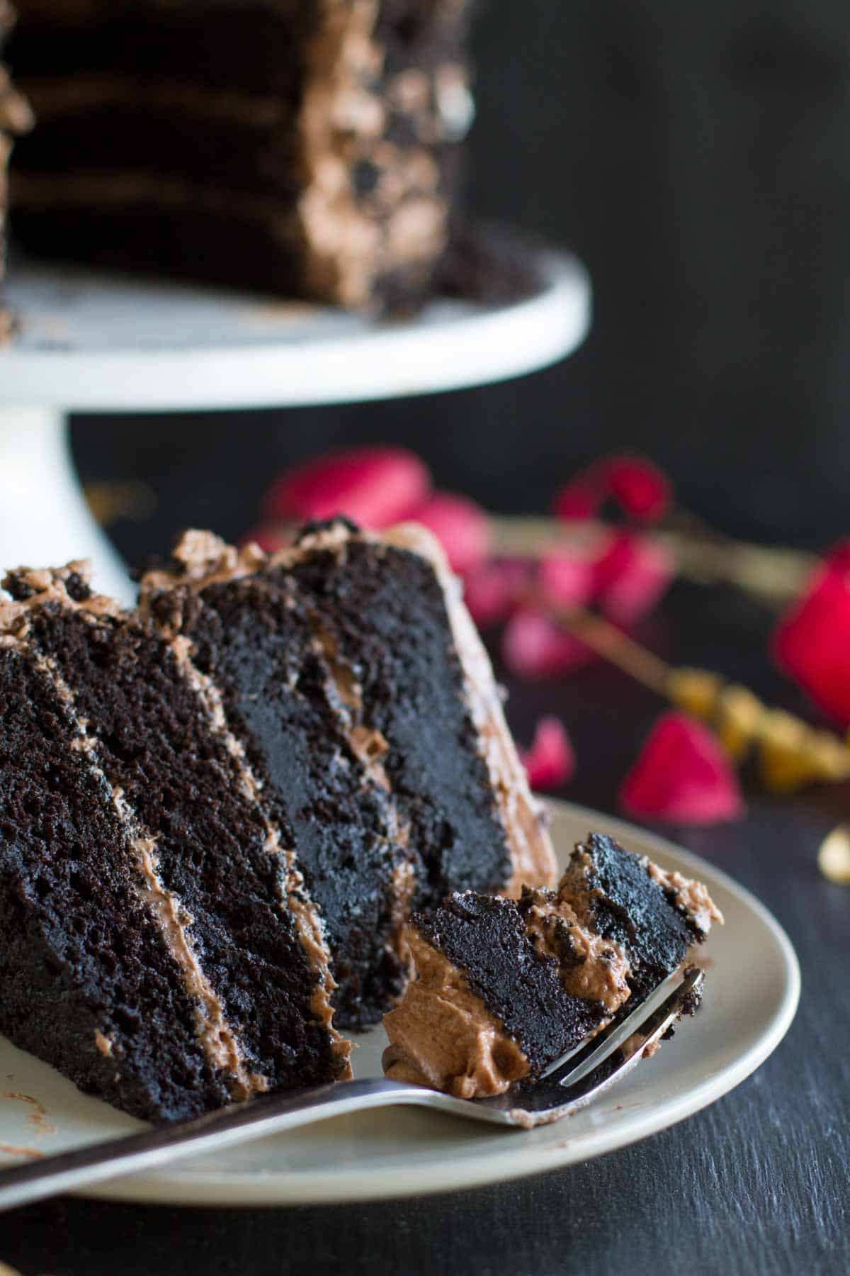 Dark Chocolate Cake with Nutella Buttercream - Taste and Tell