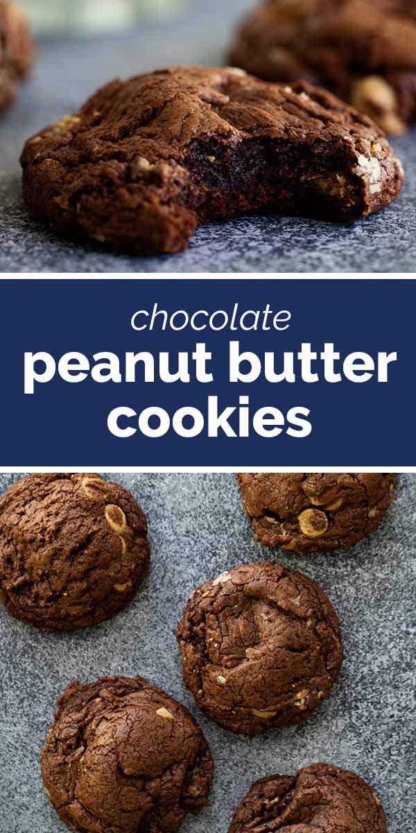 Soft Chocolate Peanut Butter Cookies - Taste and Tell