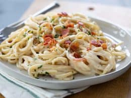 Simple Alfredo Pasta With Bacon Perfect For Date Night Taste And Tell