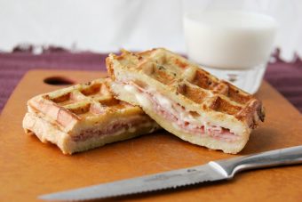 Monte Cristo Waffle Sandwiches with Ham and Turkey - Taste and Tell