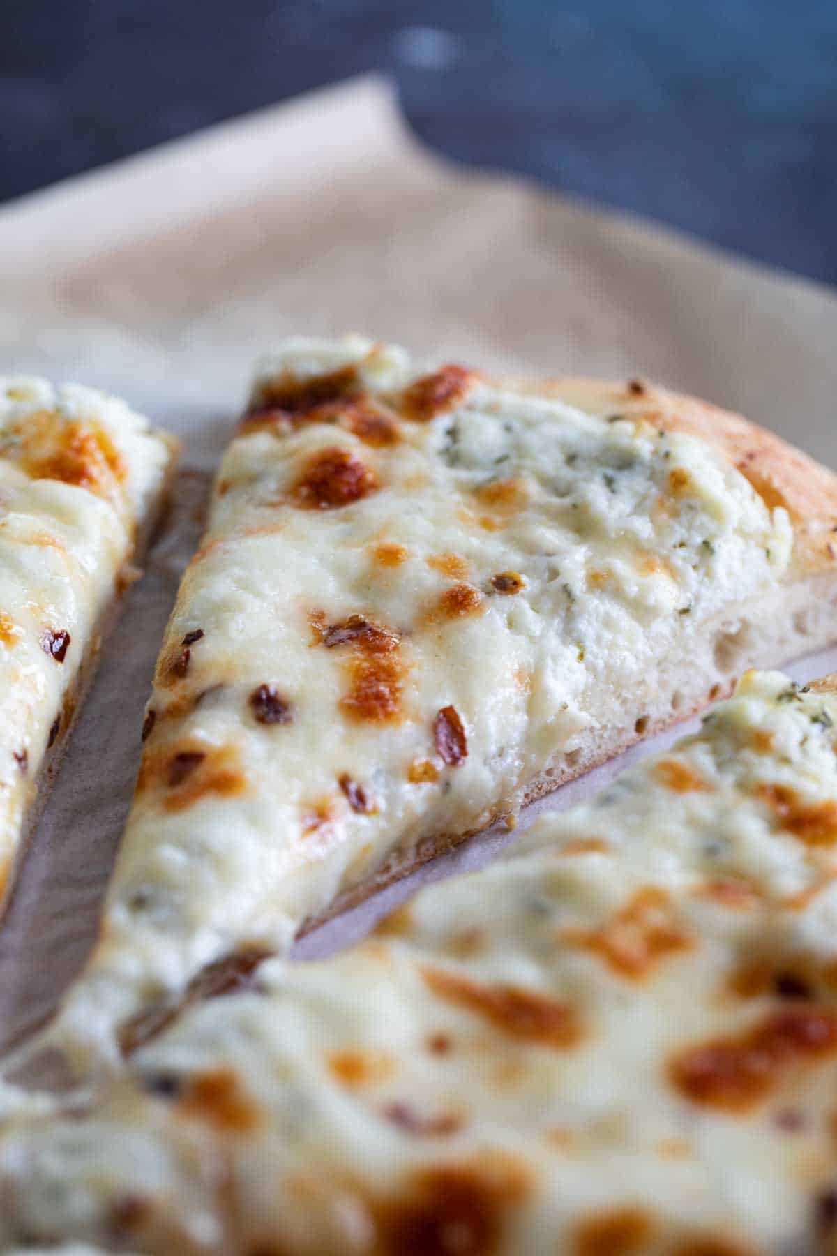 White Pizza Recipe With Ricotta Mozzarella And Parmesan Taste And Tell