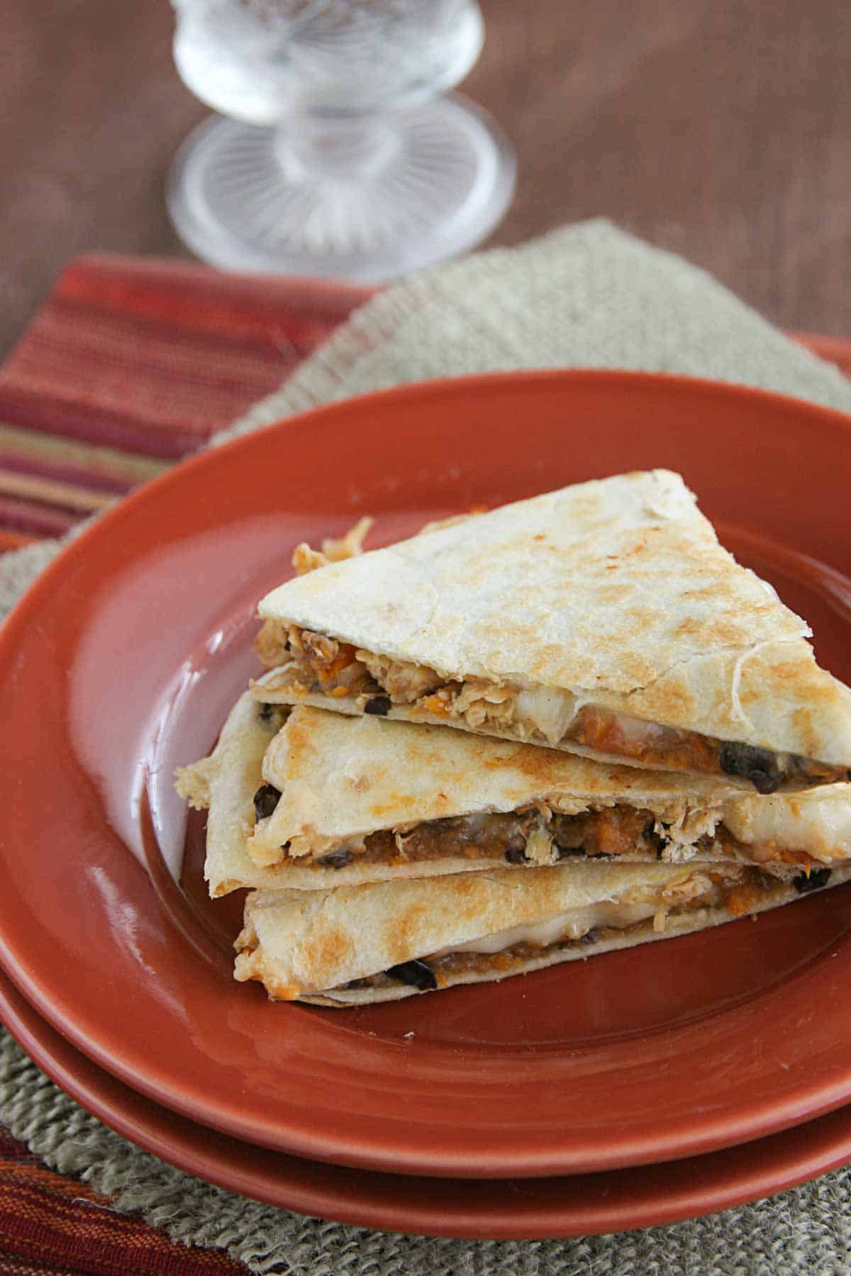 Sweet Potato Chicken Quesadillas - Taste and Tell