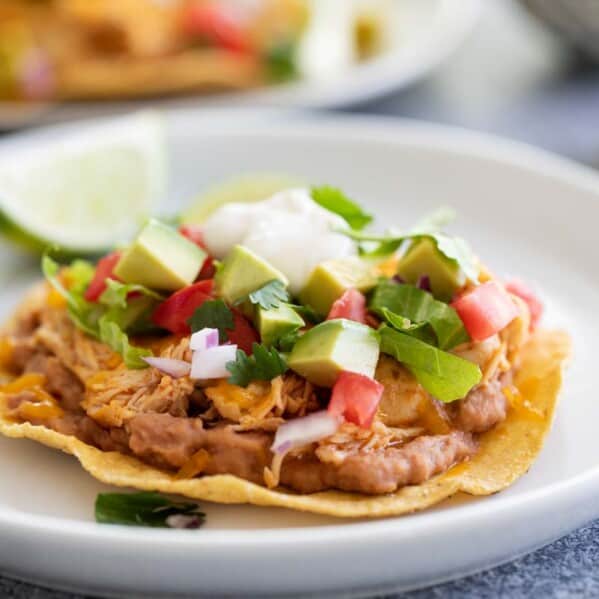 Instant Pot Chicken Tostadas Recipe - Taste and Tell