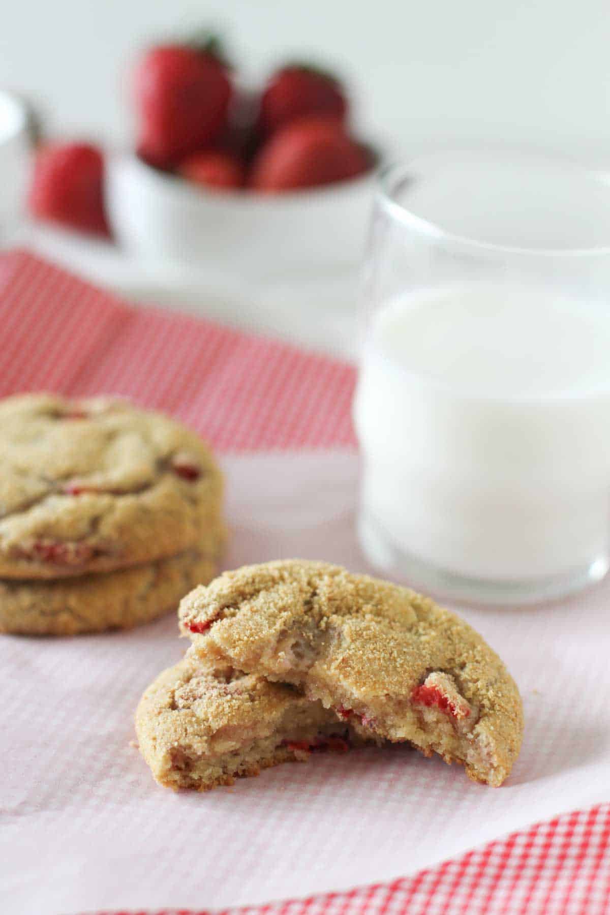 Texture of Strawberry Cheesecake Cookies