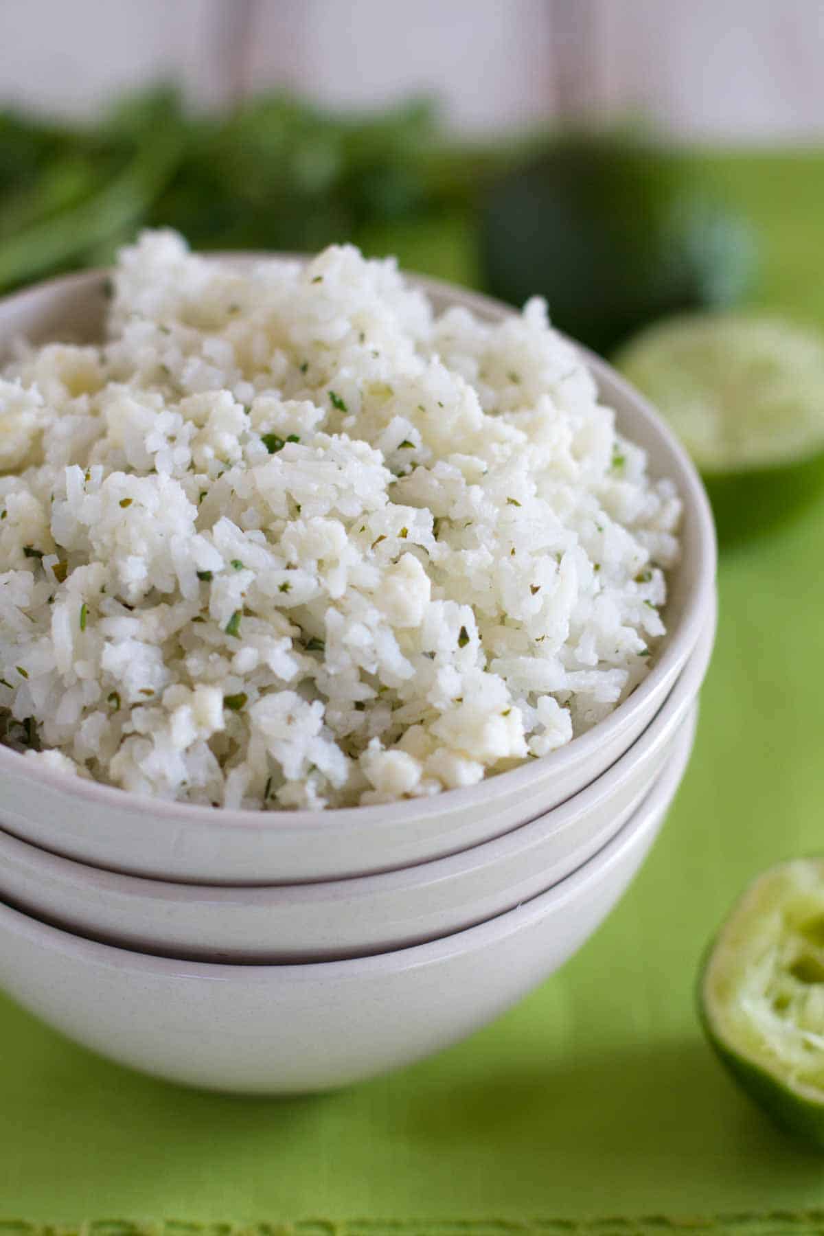 Cilantro Lime Rice with Queso Fresco - Taste and Tell